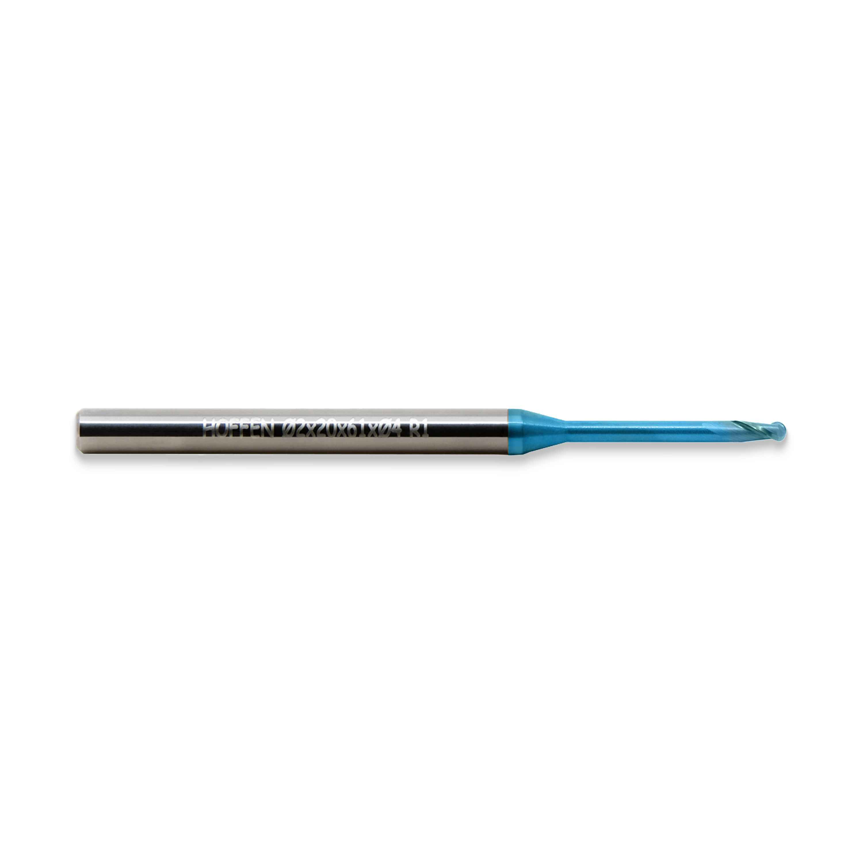 65 HRC KÜRE 2 AĞIZLI DALMA BOYLU KARBÜR FREZE NANO BLUE